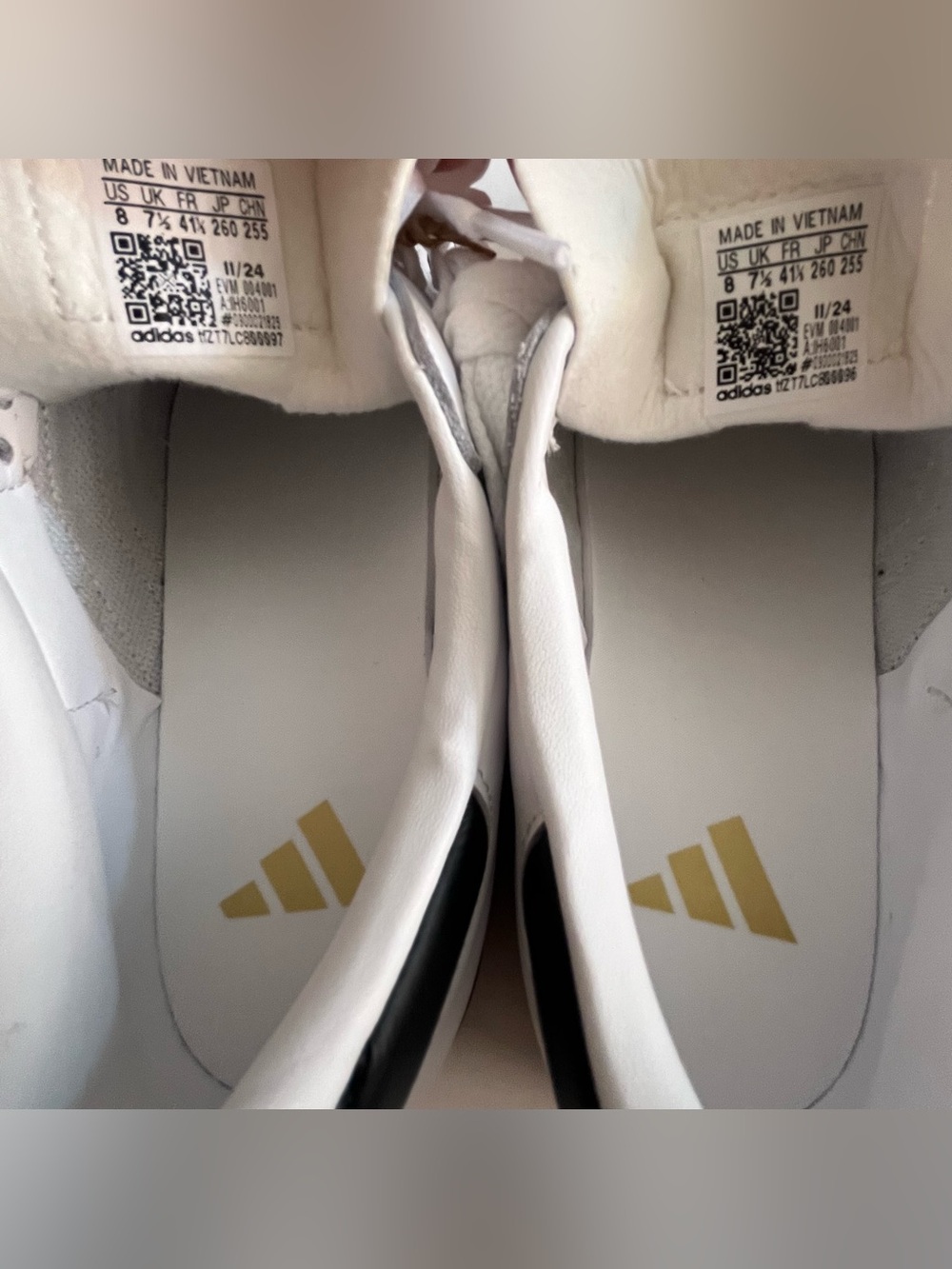 adidas Unisex Samba White Sneakers with Black Stripes Men Size 8 - Picture 11 of 12